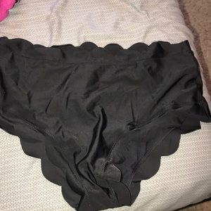 High rise black bating suit bottoms